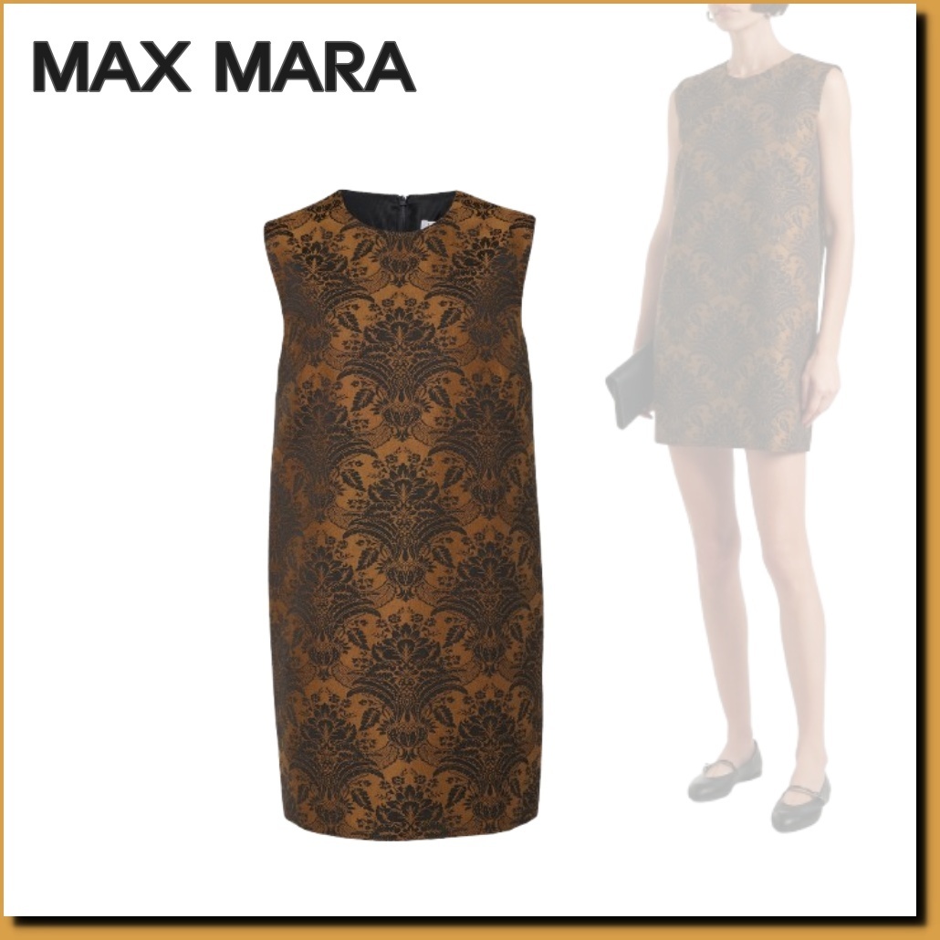■MAXMARA ルーマニア ジャカード ウール ブレンド ミニドレス
