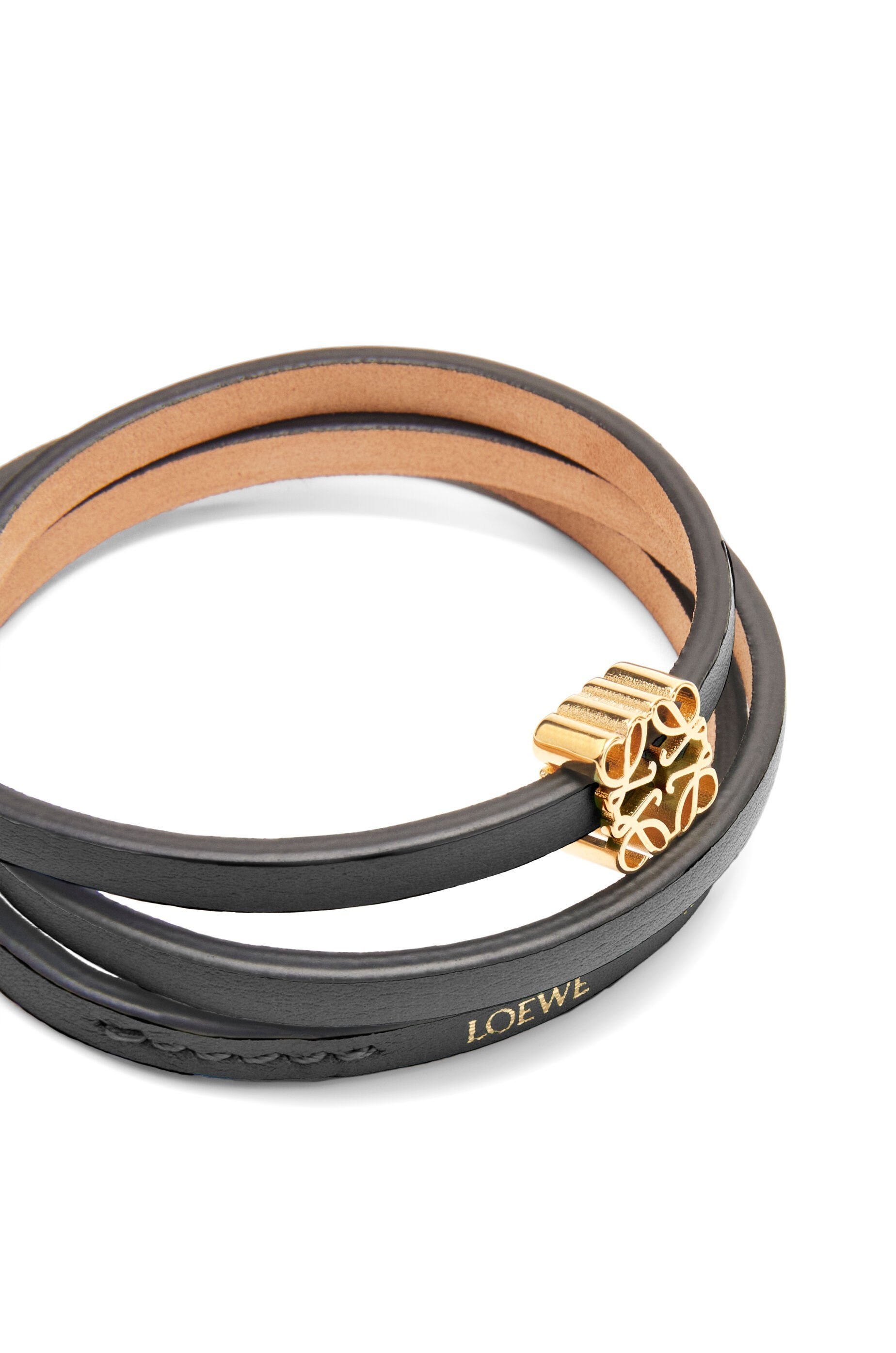 【美品】LOEWE カーフスキンバングル すぐ届く!LOEWE ロエベ カーフスキン ツイスト バングル