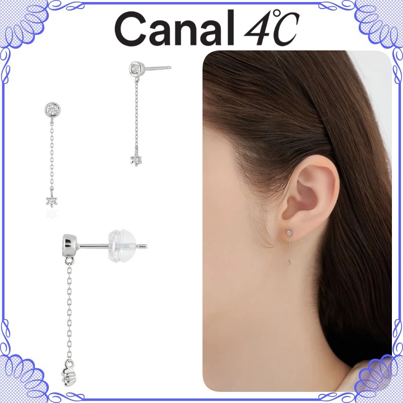 大人気!! Canal 4℃ プラチナ スノーモチーフ ジュエリー ピアス