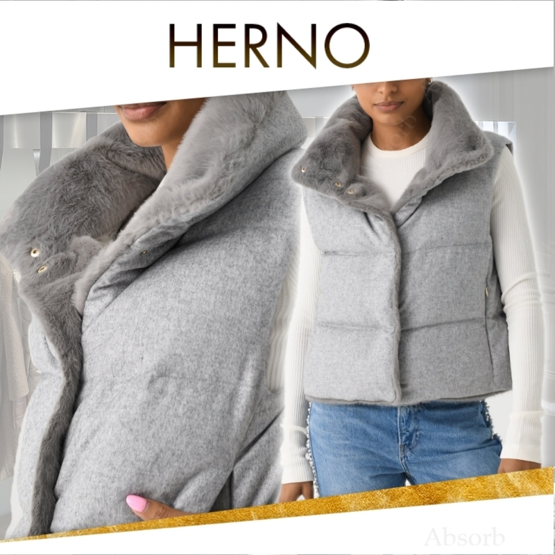 【24AW NEW】 HERNO_women / NEW LADY FAUX FUR ダウンベスト