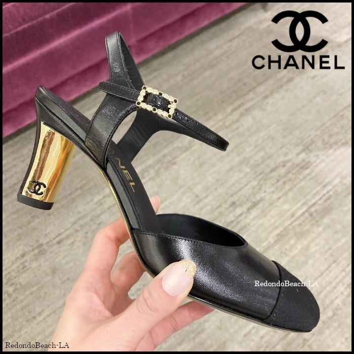 【高級感溢れるシルエット】CHANEL★スリングバック★バイカラー