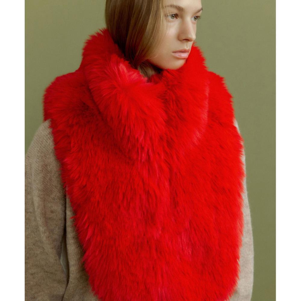 マフラー・ストール MOLLIOLLI FLO Fur Dicky Muffler Red MW5WMF01XRD