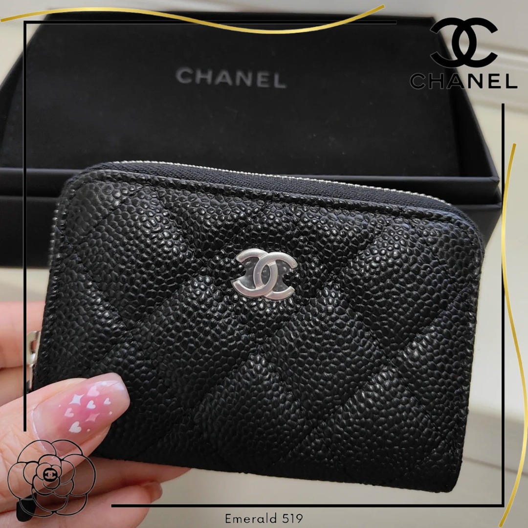 シンプルで使いやすいデザイン♪ CHANEL ジップコインパース