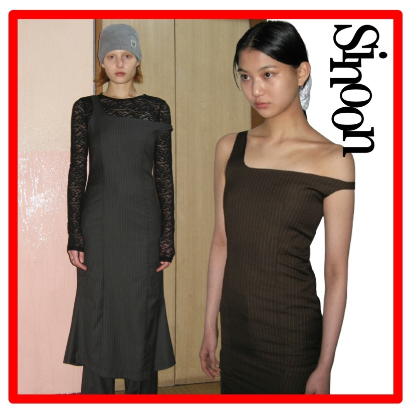 ☆韓国の人気【sinoon】☆UNBALANCE ONE SHOULDER LONG DRES.S☆