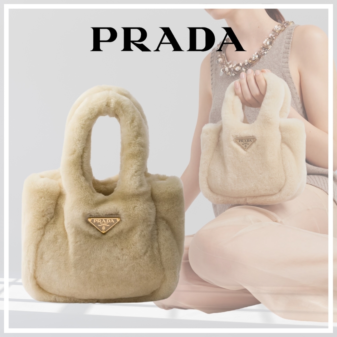 PRADA プラダ ミニシープスキンハンドバッグ