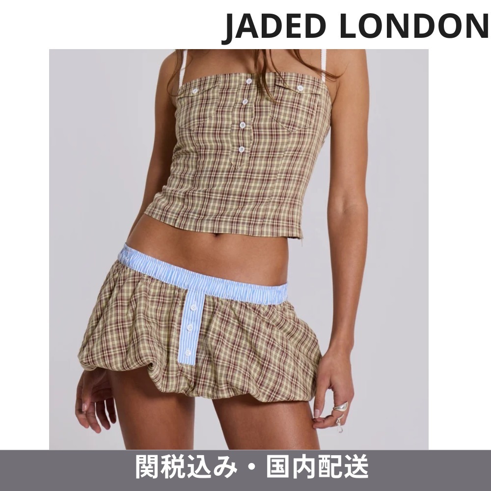 【JADED LONDON】BLACKPINKジェニー着用★Check Boxer Skirt