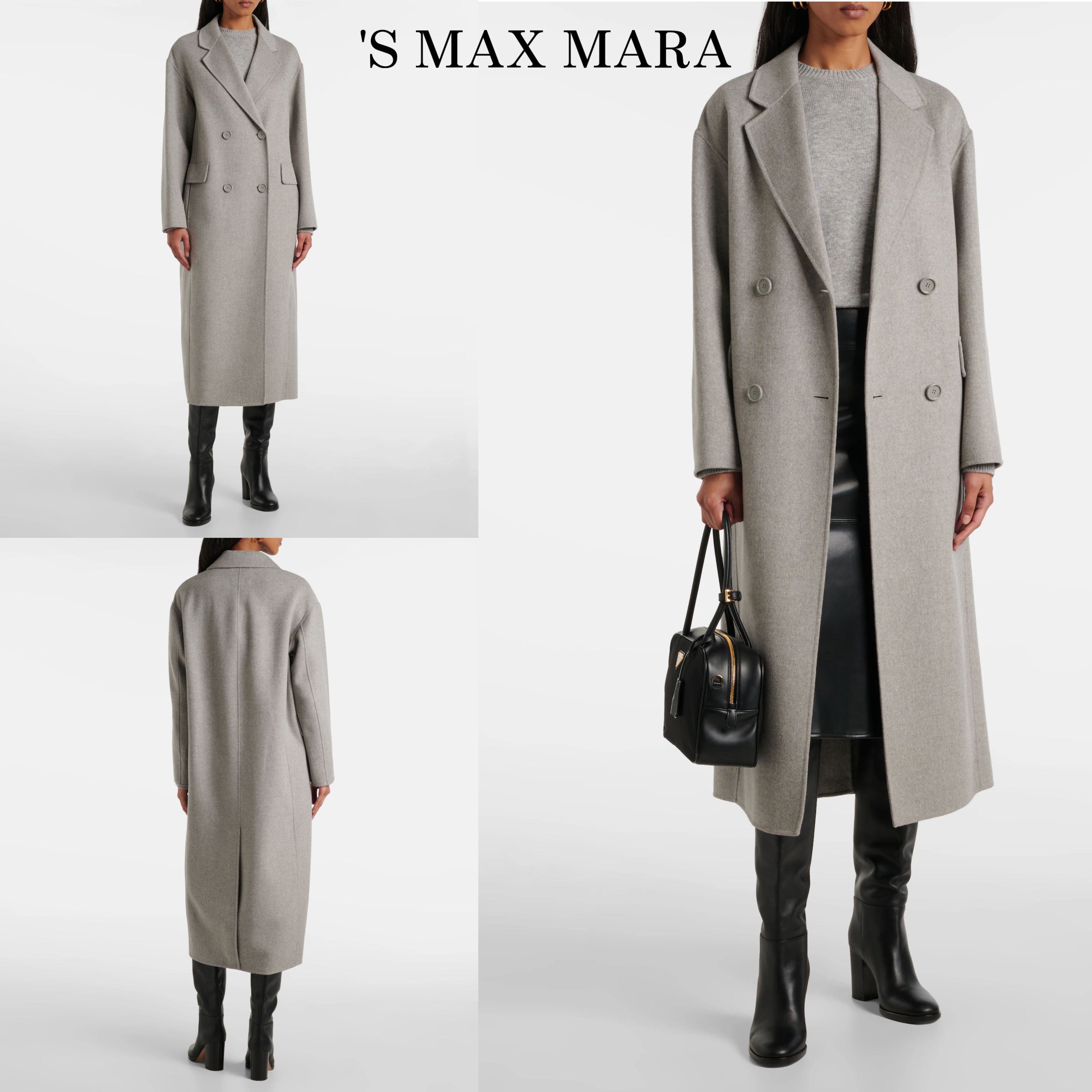 新作 *S MAXMARA*ストレートロングウールコート グレー
