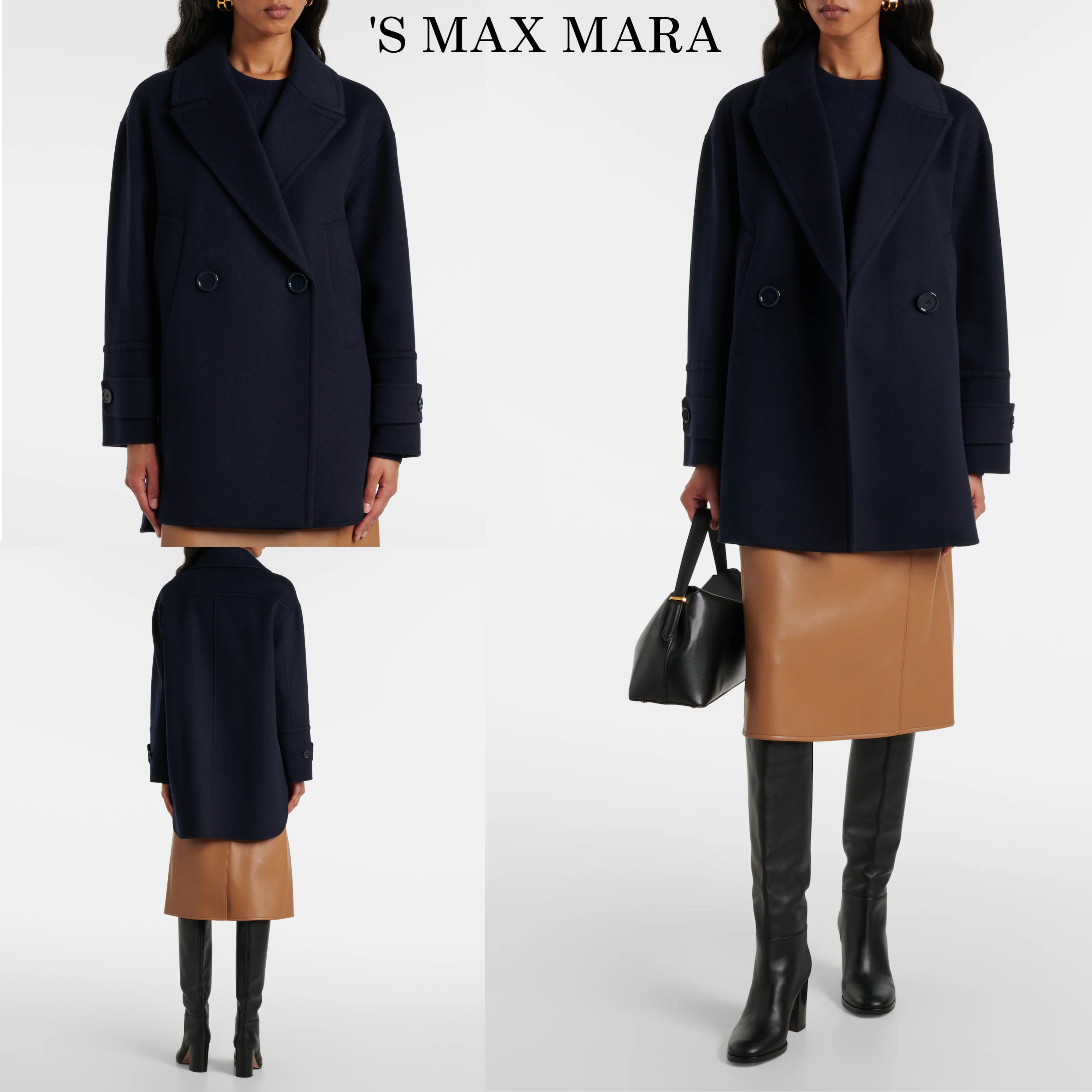 新作*S MAXMARA* ウールキャバンジャケット ネイビー