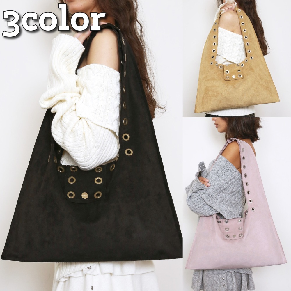 polysooem★韓国★大人気★EYELET SUEDE SHOULDER BAG 3色