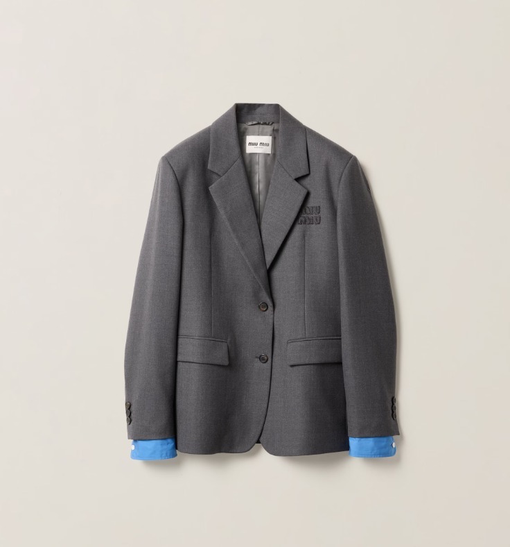 《送料無料》 MIU MIU Single-breasted gabardine jacket