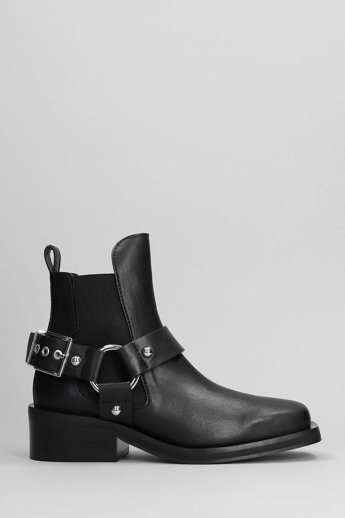 【送料&関税込】Ganni High Heels Ankle Boots In Black Leathe
