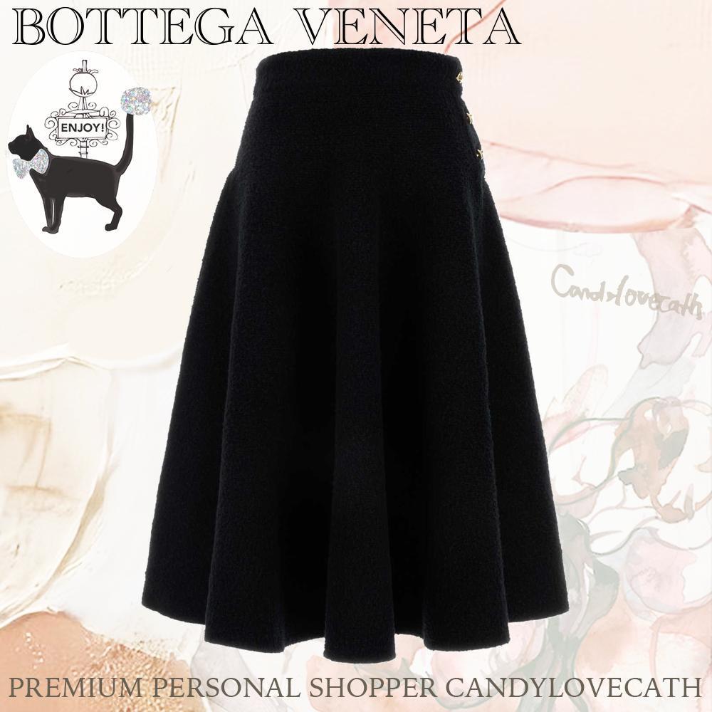 スカート BOTTEGA VENETA Black Stretch Cotton Blend Skirt