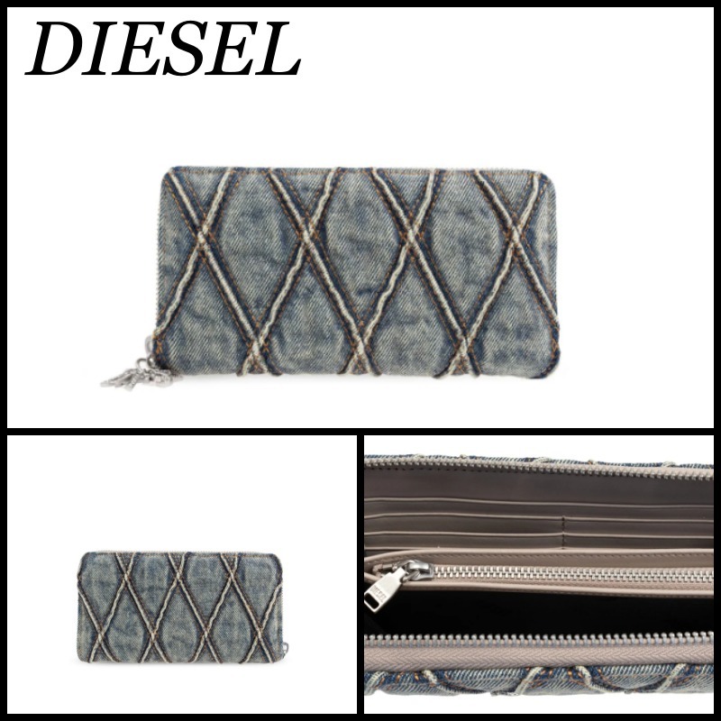 【関税込】新作◆DIESEL ディーゼル◆CHARM-D デニム 長財布
