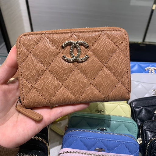 《中もお洒落♡》CHANEL ジップコインケース Brown