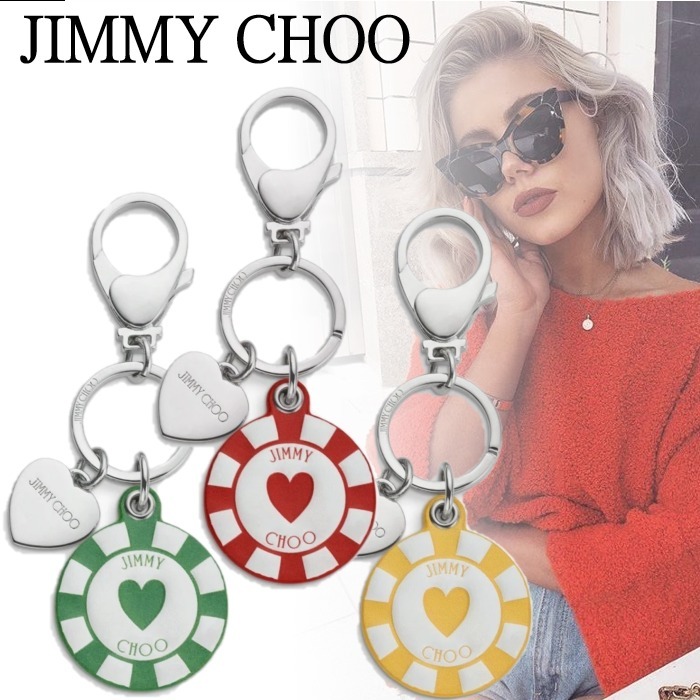 国内直営**Jimmy Choo**レザー カジノ チップ バッグ チャーム
