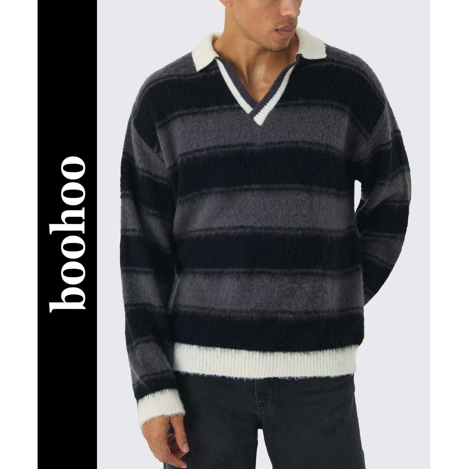 boohoo MAN OFFICIAL FOOTBALL ブラッシュド ニット トップス