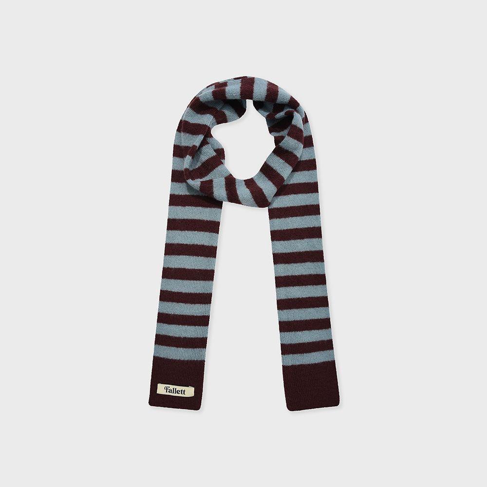 ◇Fallett◇ Skinny Stripe Muffler Blue