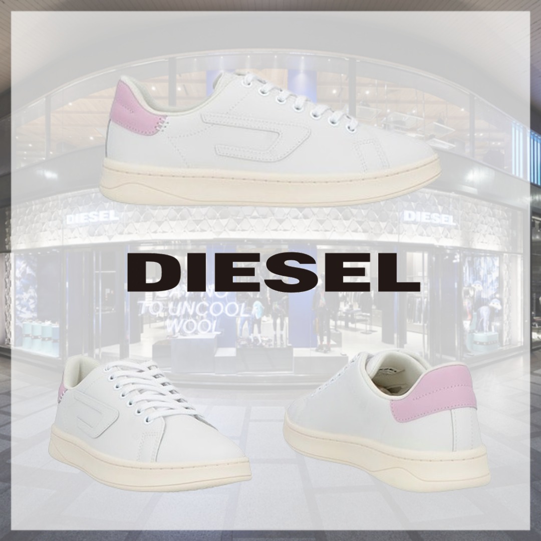 DIESEL* ディーゼル ロゴ レザー スニーカー ローカット 無地