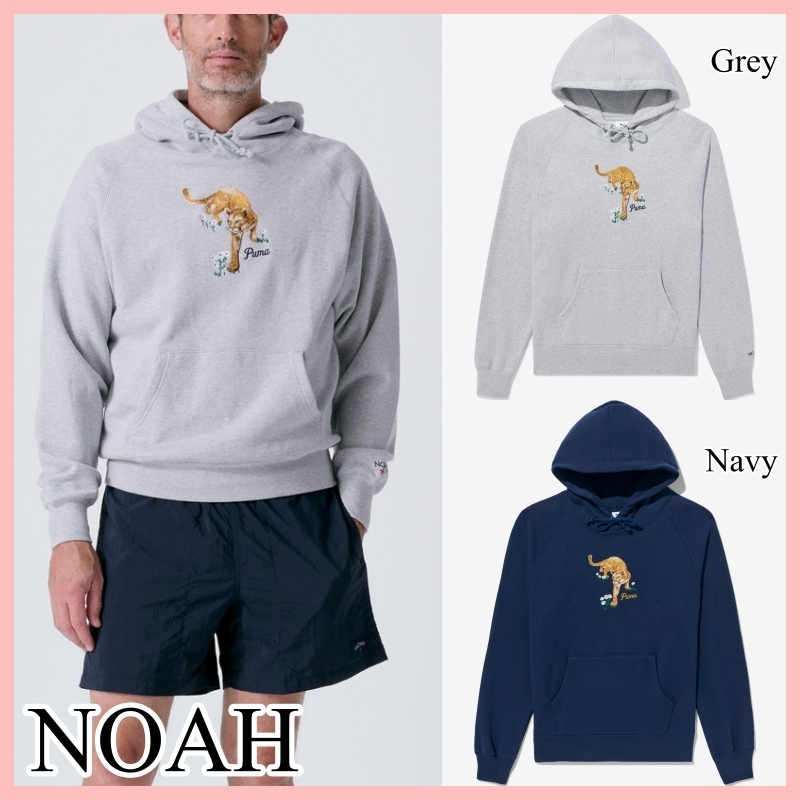 PUMA X NOAH ラグラン フーディ パーカー Grey Navy 送料込み