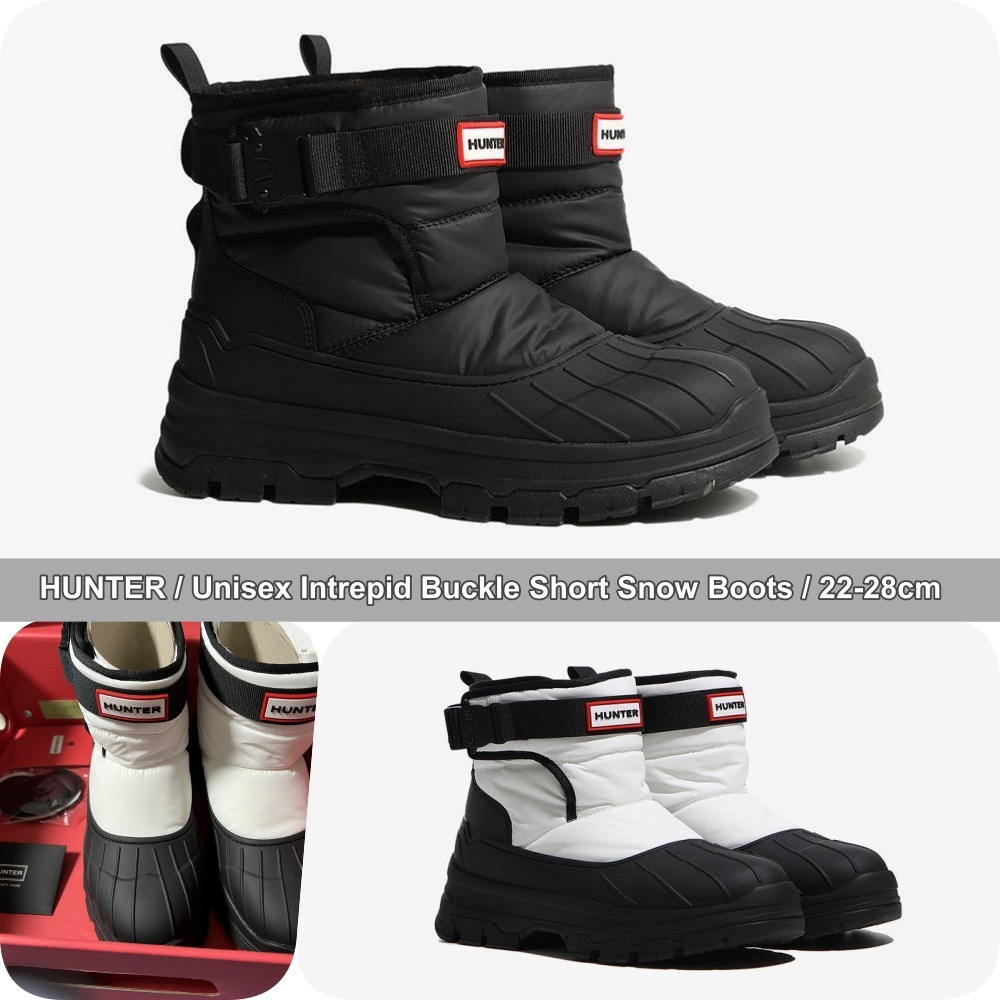 HUNTER★Unisex Intrepid Buckle Short Snow Boots★22-28cm人気