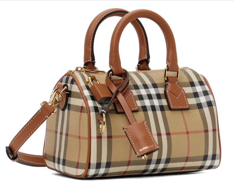 おすすめ☆大人気【Burberry】 ベージュ ボウリング バッグ
