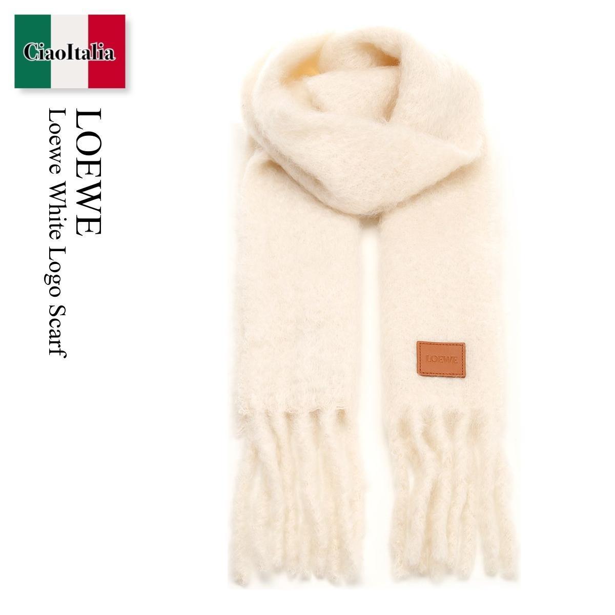 スカーフ Loewe White Logo Scarf