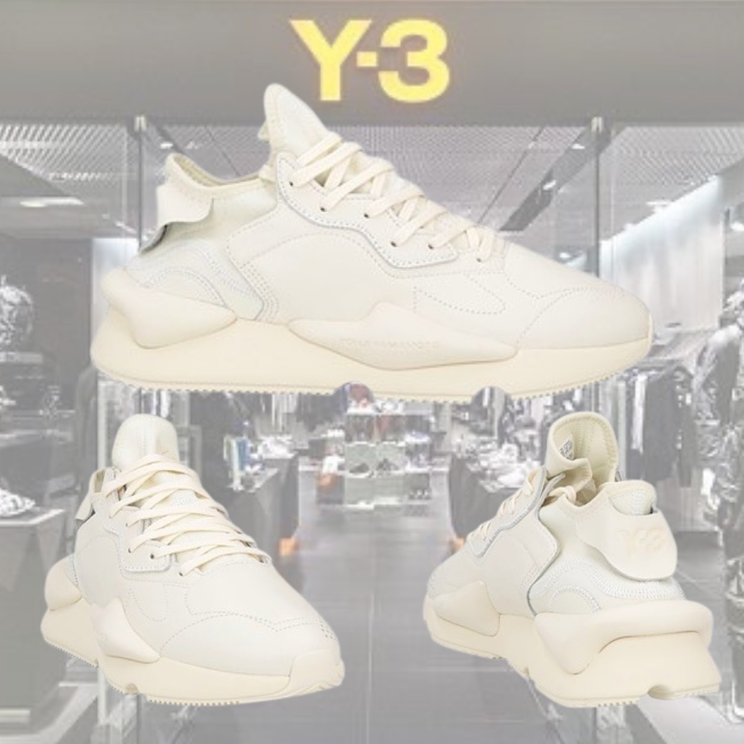 【Y-3】ロゴ付き レザー チャンキースニーカー＊関税/送料込