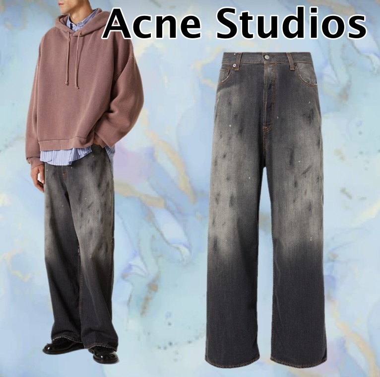 Acne Studios】2023M ダメージ加工ワイドレッグジーンズ