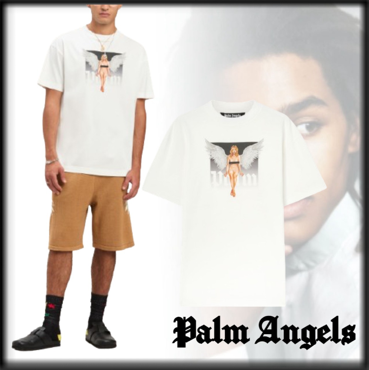 Palm Angels Angel's wings&Palm Angels Tシャツ