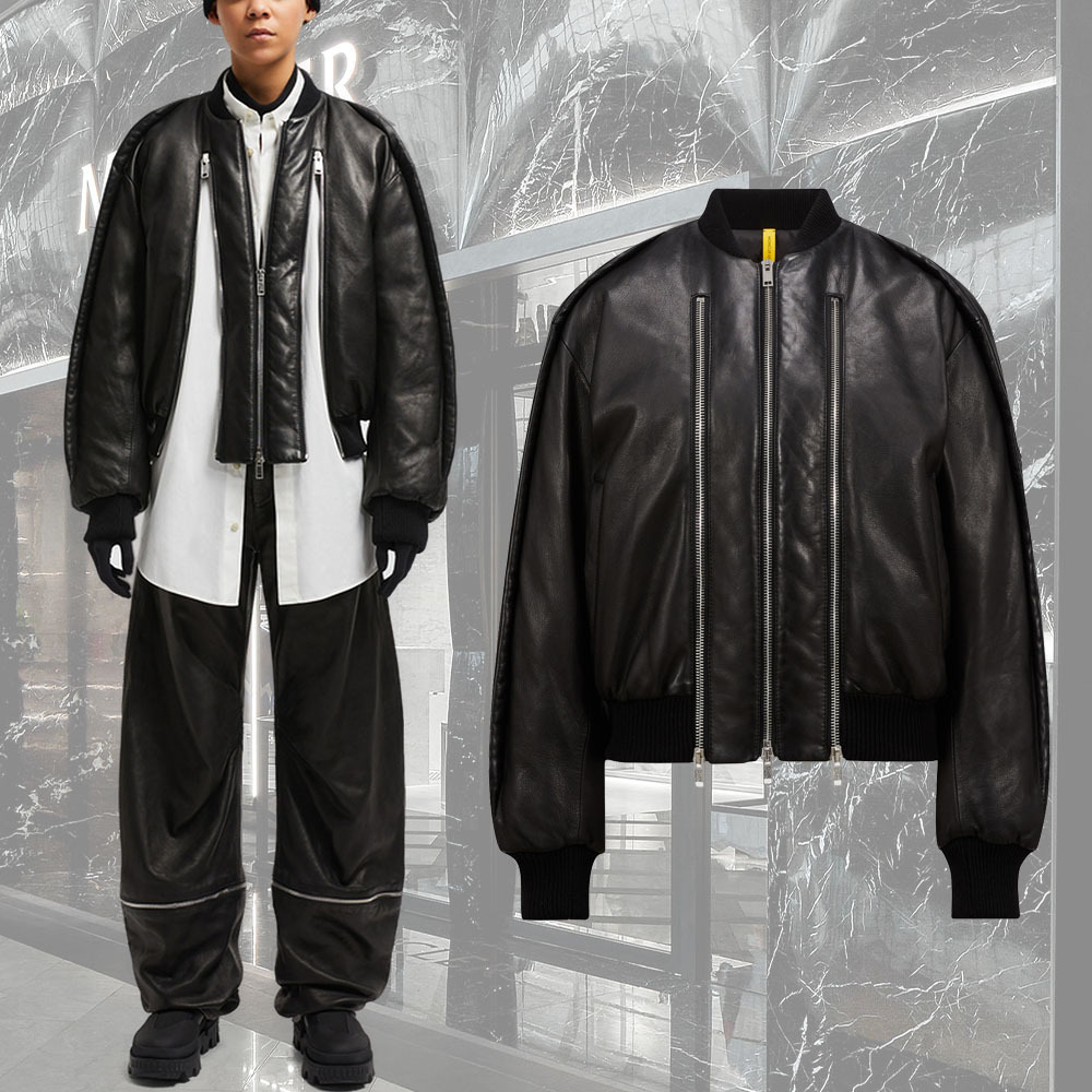 【MONCLER】XWillowスミス・イアリ・レザー・ボマー・ジャケット