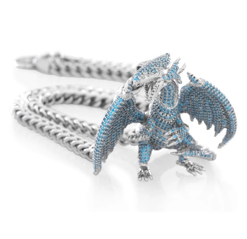 【King Ice】ギリシャ デザイン キーリング 2色 Yu-Gi-Oh! x King Ice】Blue Eyes White Dragon Necklace ♪