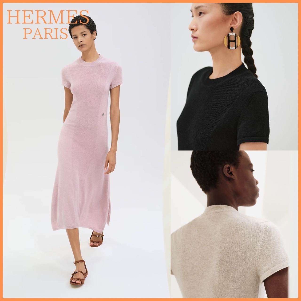 シルエットが美しい☆【HERMES】カシミア ワンピース