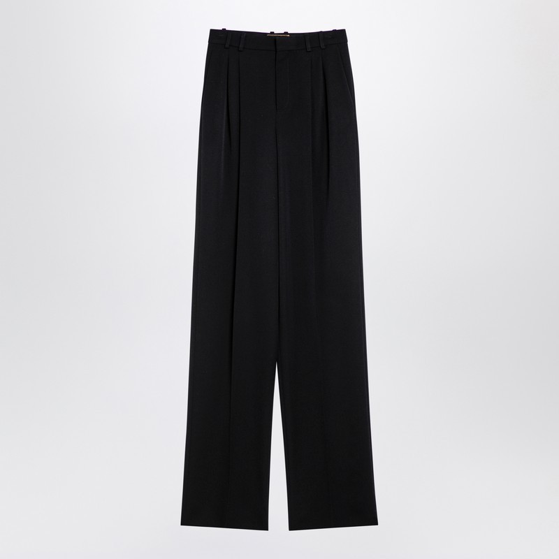 ボトムスその他 Saint Laurent Black wool wide trousers