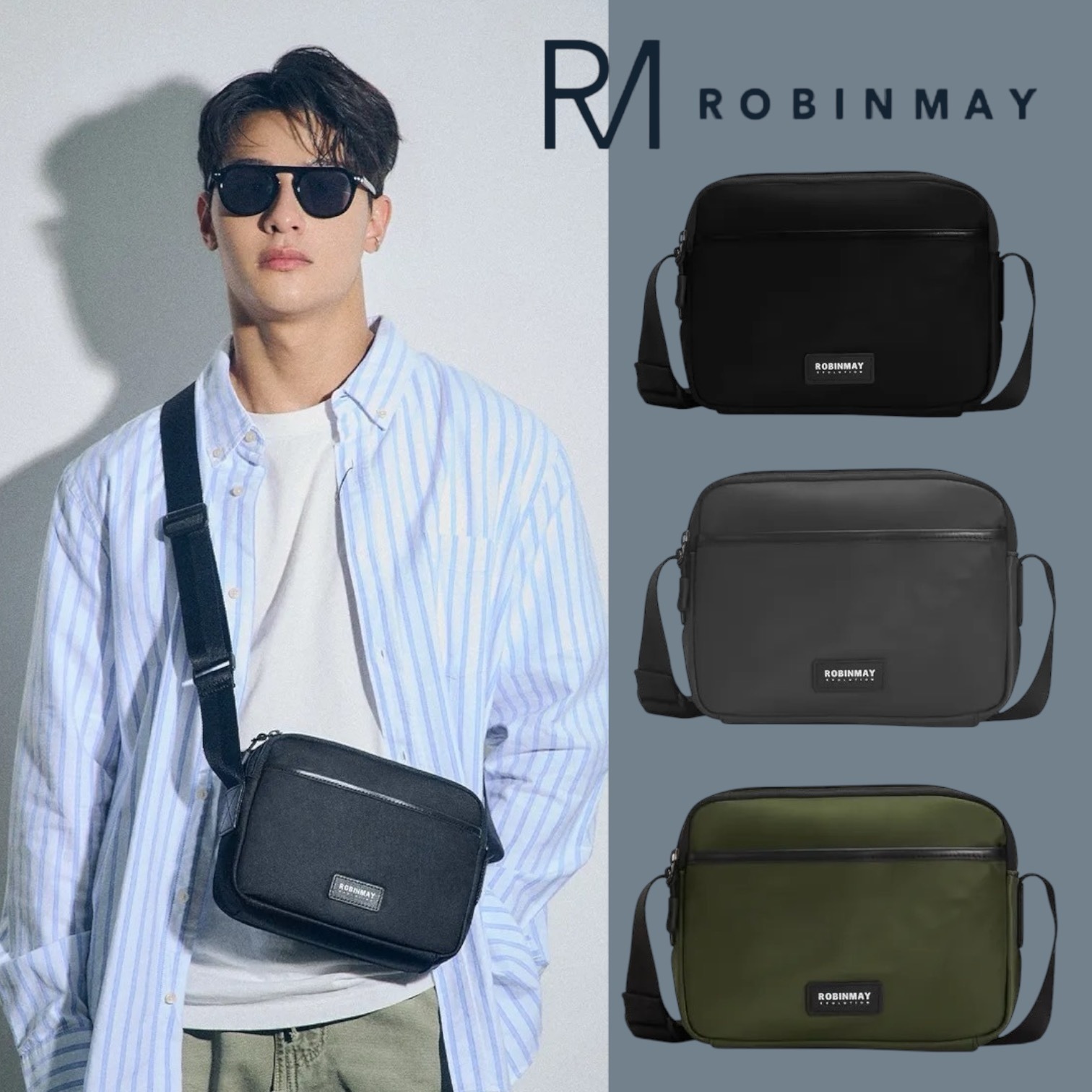 ★ROBINMAY 博特方斜背包(M) ナイロン ショルダーバッグ/送料込