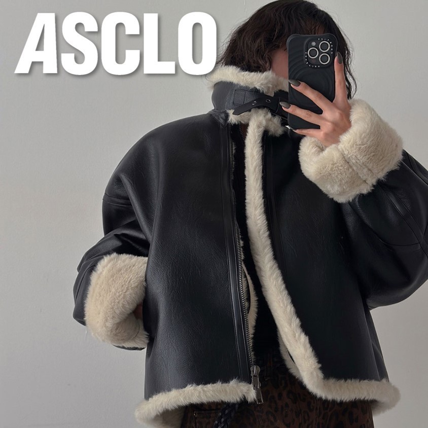 アウターその他 Pleddy Leather & Fur Crop Black Mustang