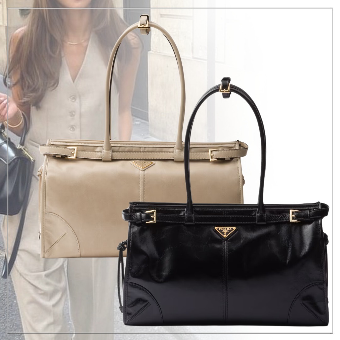 【STORY掲載】PRADA◆レザー ラージ ハンドバッグ ストラップ付