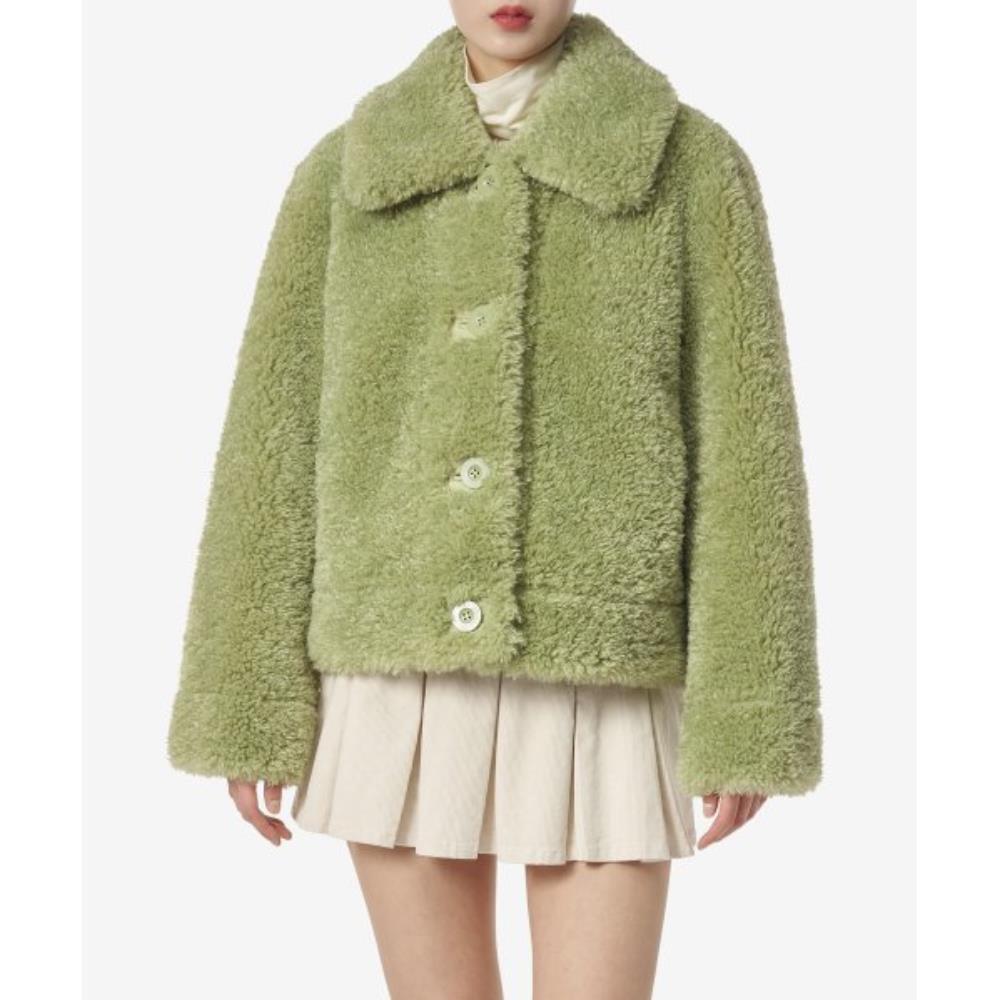★STAND STUDIO★ Melina shearling fur jacket sage green 6173