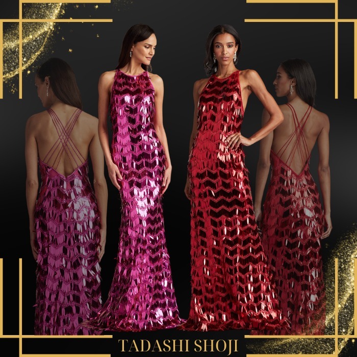 TADASHI SHOJI*主役級の華やかさ*スパンコール*フリンジドレス