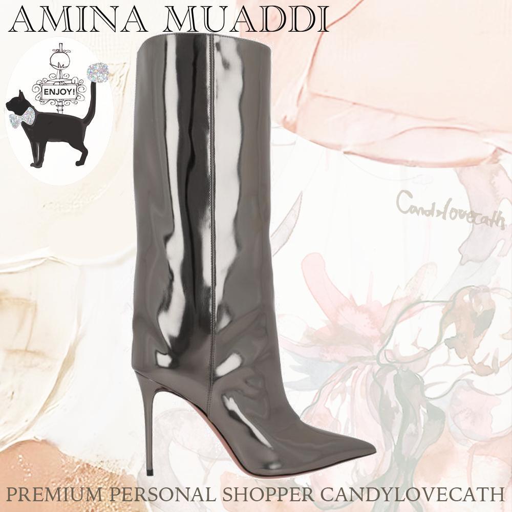 ショートブーツ・ブーティ AMINA MUADDI FIONA MIRROR LEATHER BOOTS