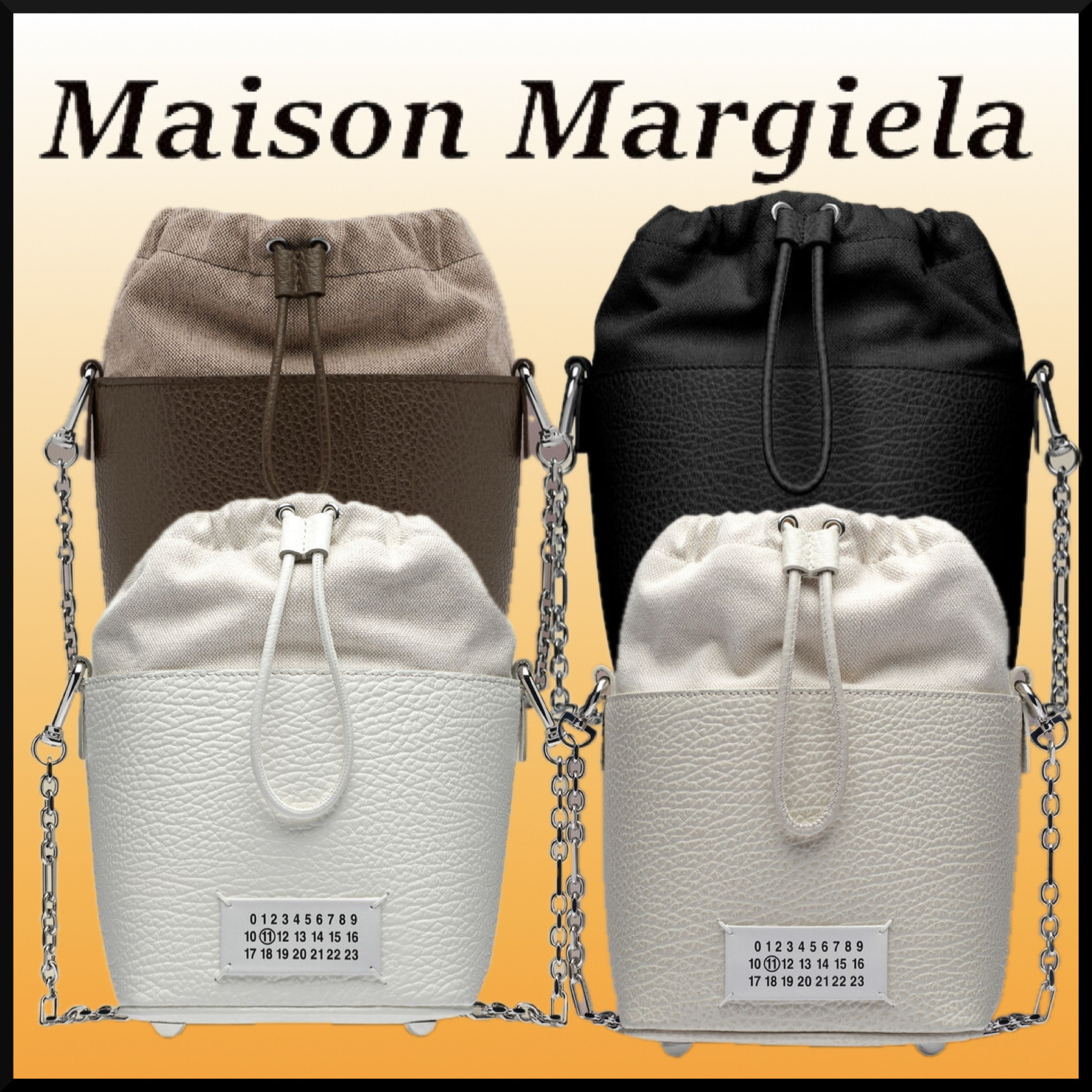 シンプル★maison margiela 5AC バケットバッグ おしゃれ 人気