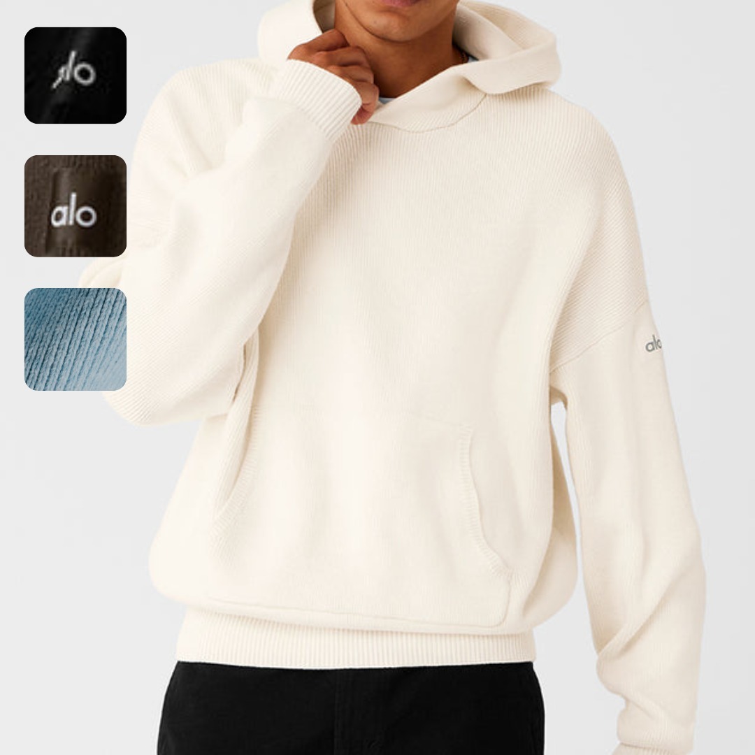 Alo Yoga メンズ Scholar Hooded Sweater クラシック モダン