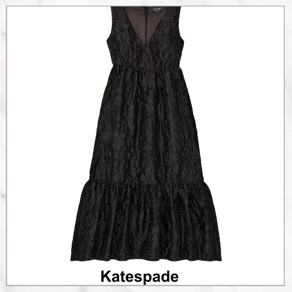 【katespade】ガーデン・ノースリーブ・ミディドレス