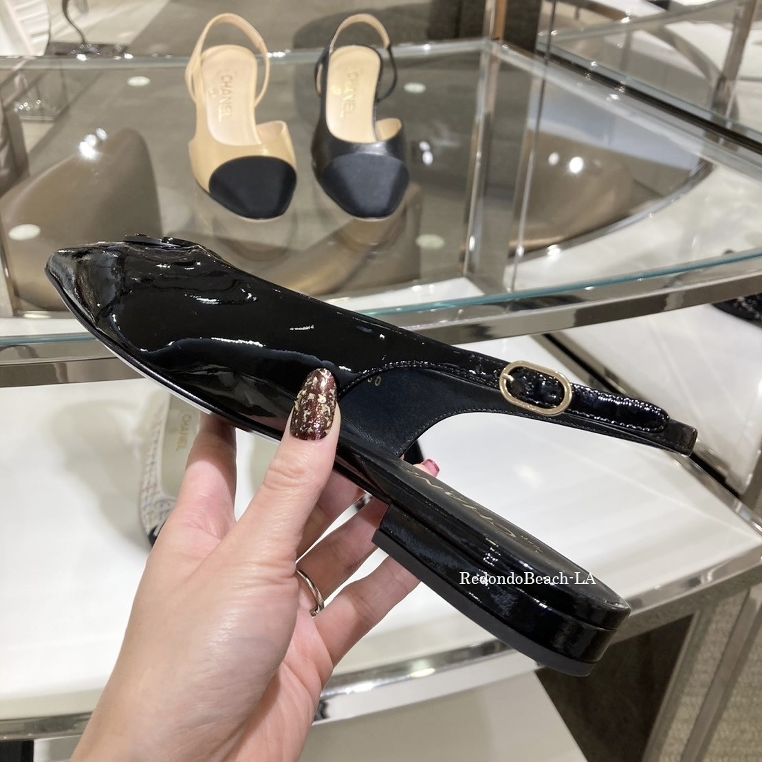 クールな大人の足元】CHANEL☆スリングバック☆CCロゴ付き 靴