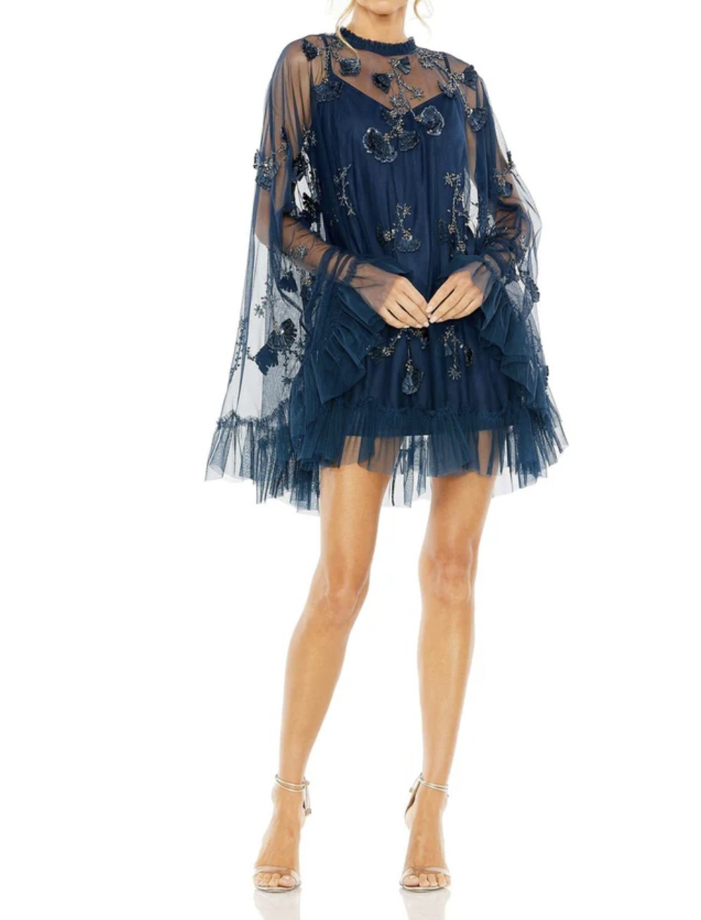 MAC DUGGAL レースケープAラインドレス トワイライト