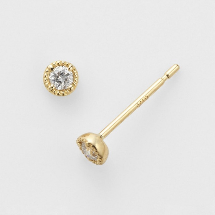 【agete】K18ダイヤモンドピアス（0.04ct）