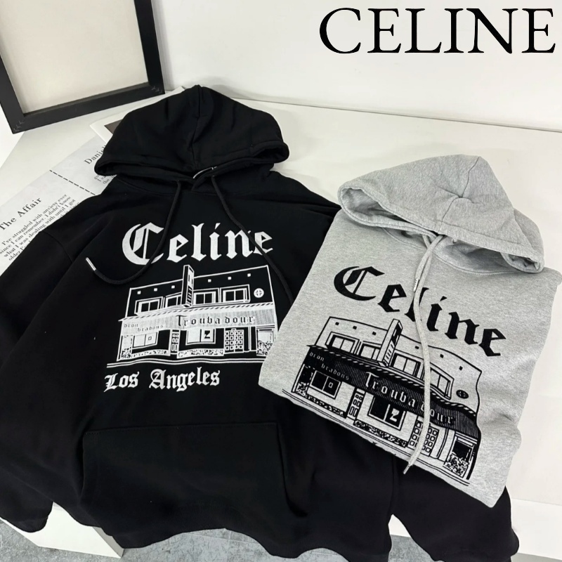 CELINE トルバドゥール ロサンゼルス ルーズフーディー パーカー