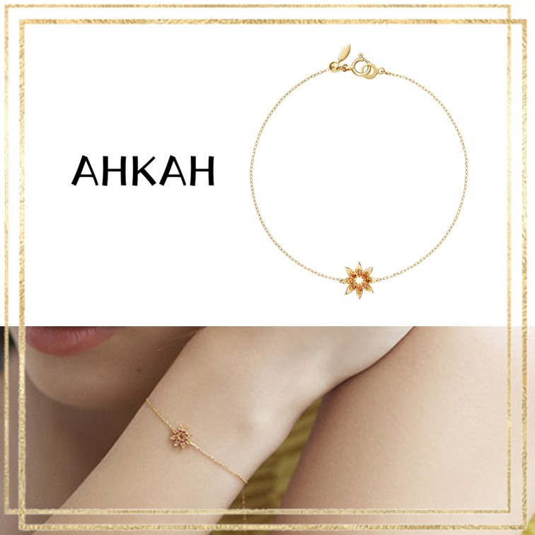 AHKAH アーカー ブレスレット プチソレイユ 18K ひまわり 国内発