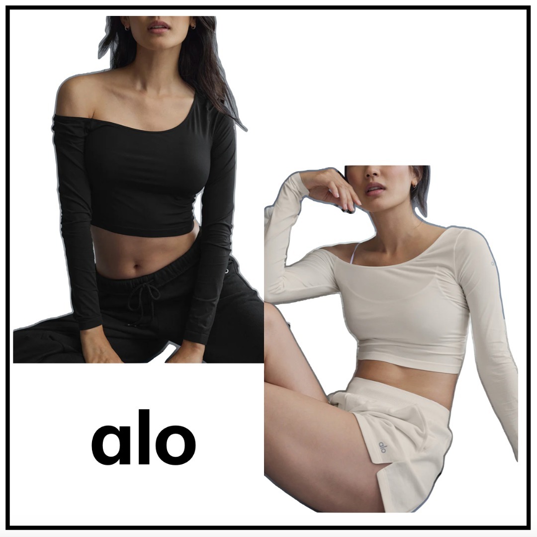 【Alo Yoga】Asymmetric Sheer Glow Long Sleeve