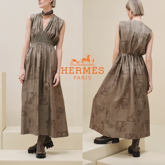 エレガンス【HERMES】「En Desordre Finesse」プリント ドレス