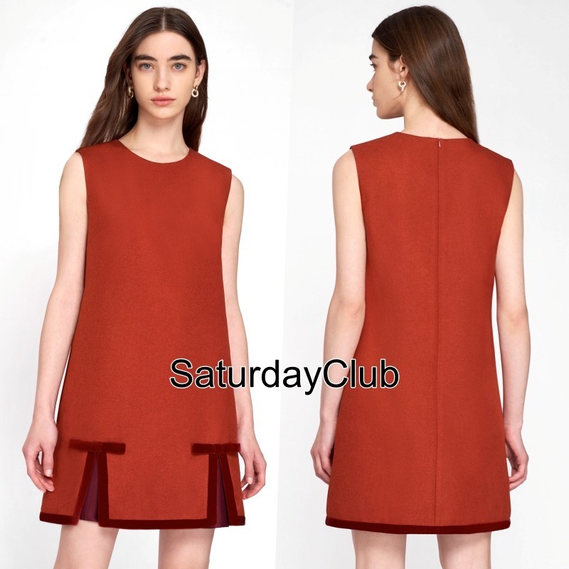 ☆SaturdayClub☆ リボンヘムスリット シフトワンピース